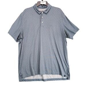 Tailor Vintage Blue Wave Performance Polo Shirt Men's XL Golf Resort Lightweight